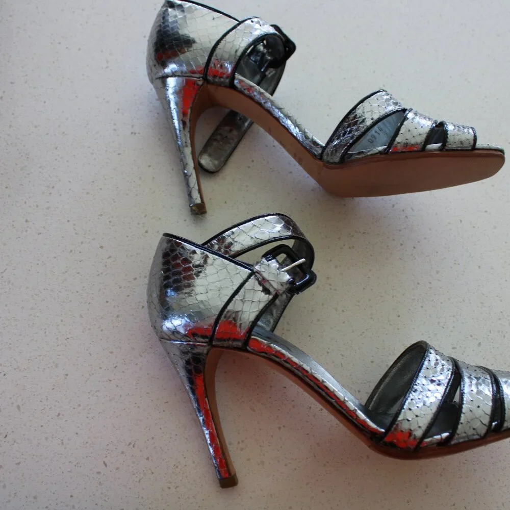 Prada Silver Python Sandals - Picture 3 of 3